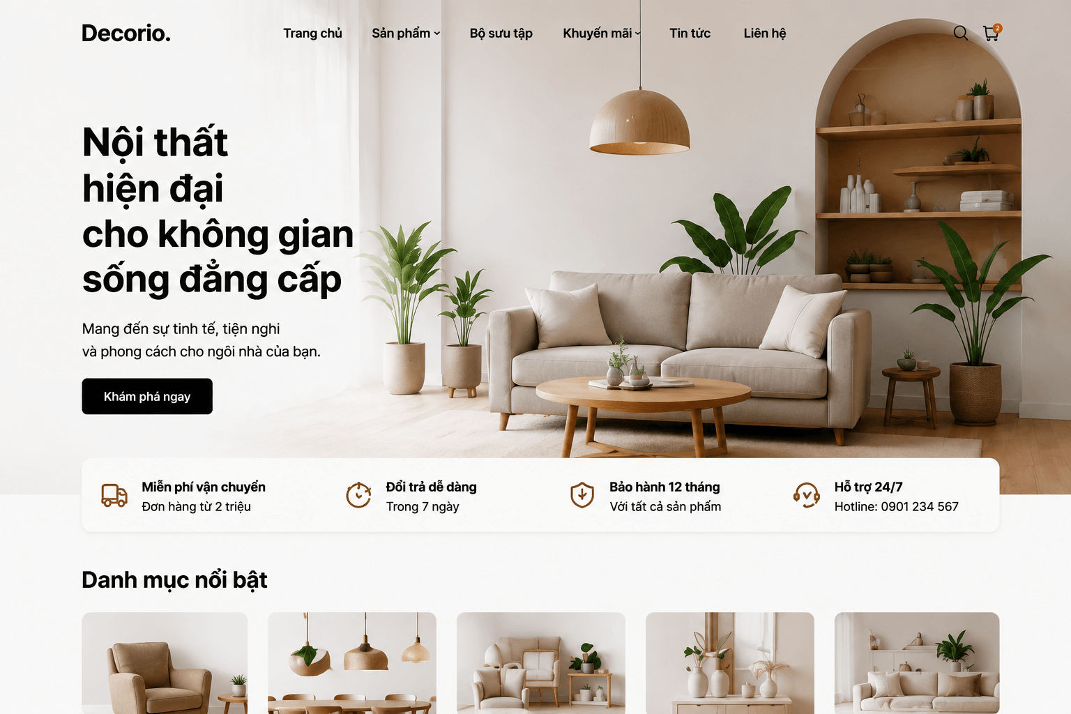 Website bán hàng nội thất