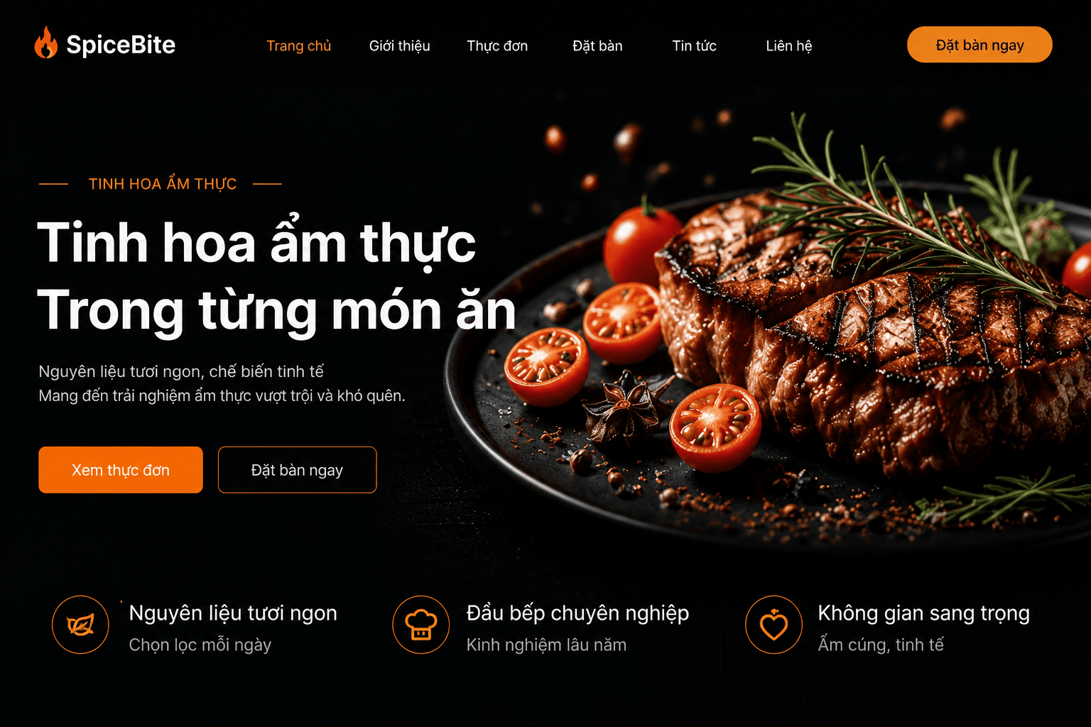 Website nhà hàng - Ẩm thực